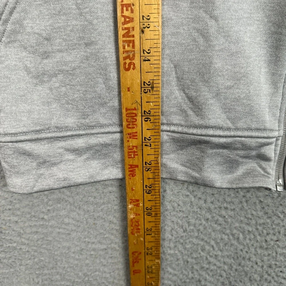Adidas Hoodie Mens Large ClimaWarm Full Zip Grey 3-Stripe Fleece Jacket Pocket